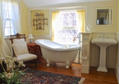 Master Bath With Claw Foot Tub And Pedestal Sink