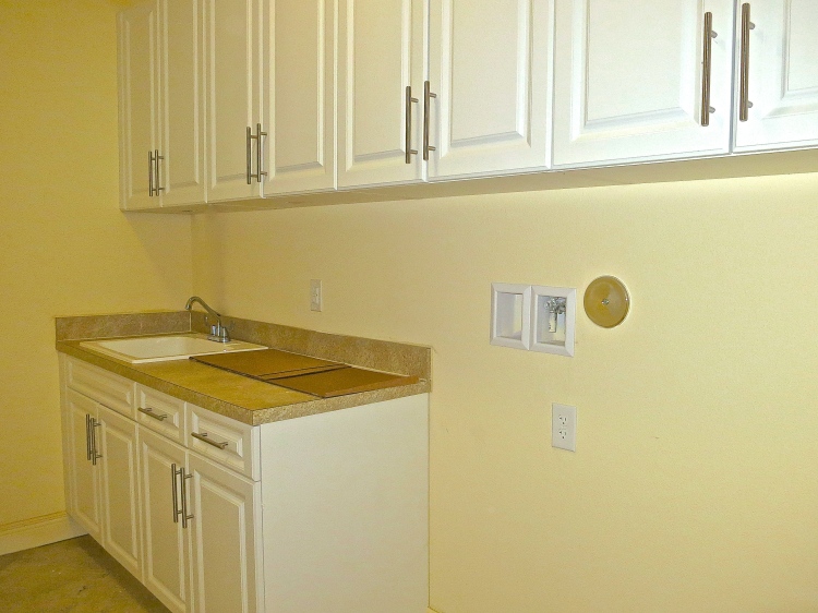 Basic Laundry Room With Optional Tall Upper Cabinets And Deep Sink