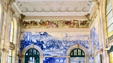Tile Murals Cover The Walls Of The Porto Train Station