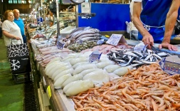 Fish Stall At Mercado de Abastos